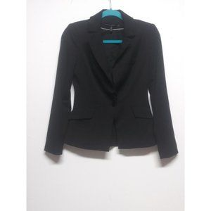 White House Black Market Blazer Jacket BLACK Sz 0 womens business career slim EC